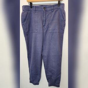 Gap Pants Utility Jogger Blue Cotton Lyocell Soft Ankle Mid Rise